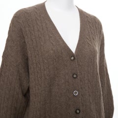 REFORMATION Giusta brown recycled cashmere blend cable knit cardigan sweater XS