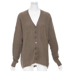 REFORMATION Giusta brown recycled cashmere blend cable knit cardigan sweater XS