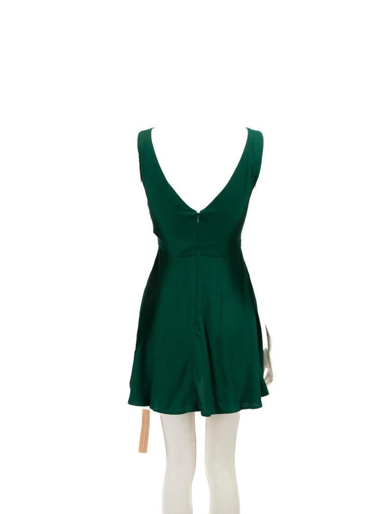 Reformation Green Sleeveless Mini Dress Size XXS For Sale at 1stDibs