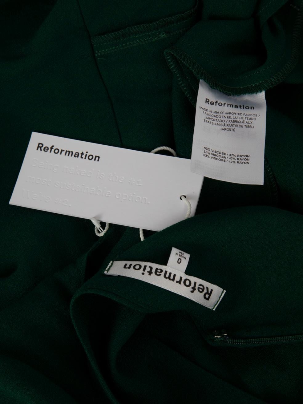 Donna Mini abito senza maniche verde di Reformation taglia XXS in vendita