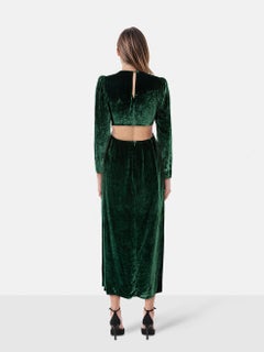 Reformation Green Velvet Cut Out Dress Size XXS