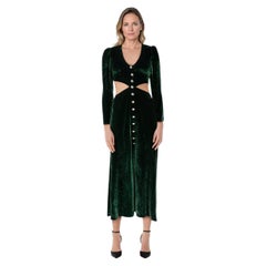 Reformation Green Velvet Cut Out Dress Size XXS