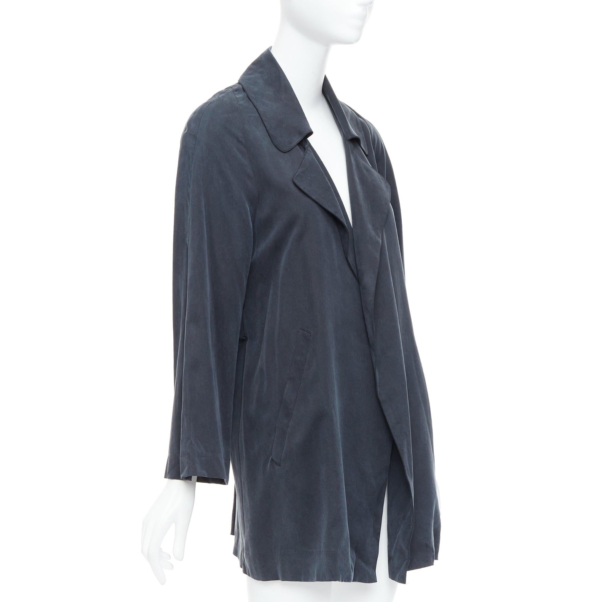Nero Cappotto drappeggiato con collo fluido in tencel grigio REFORMATION US0 XS in vendita