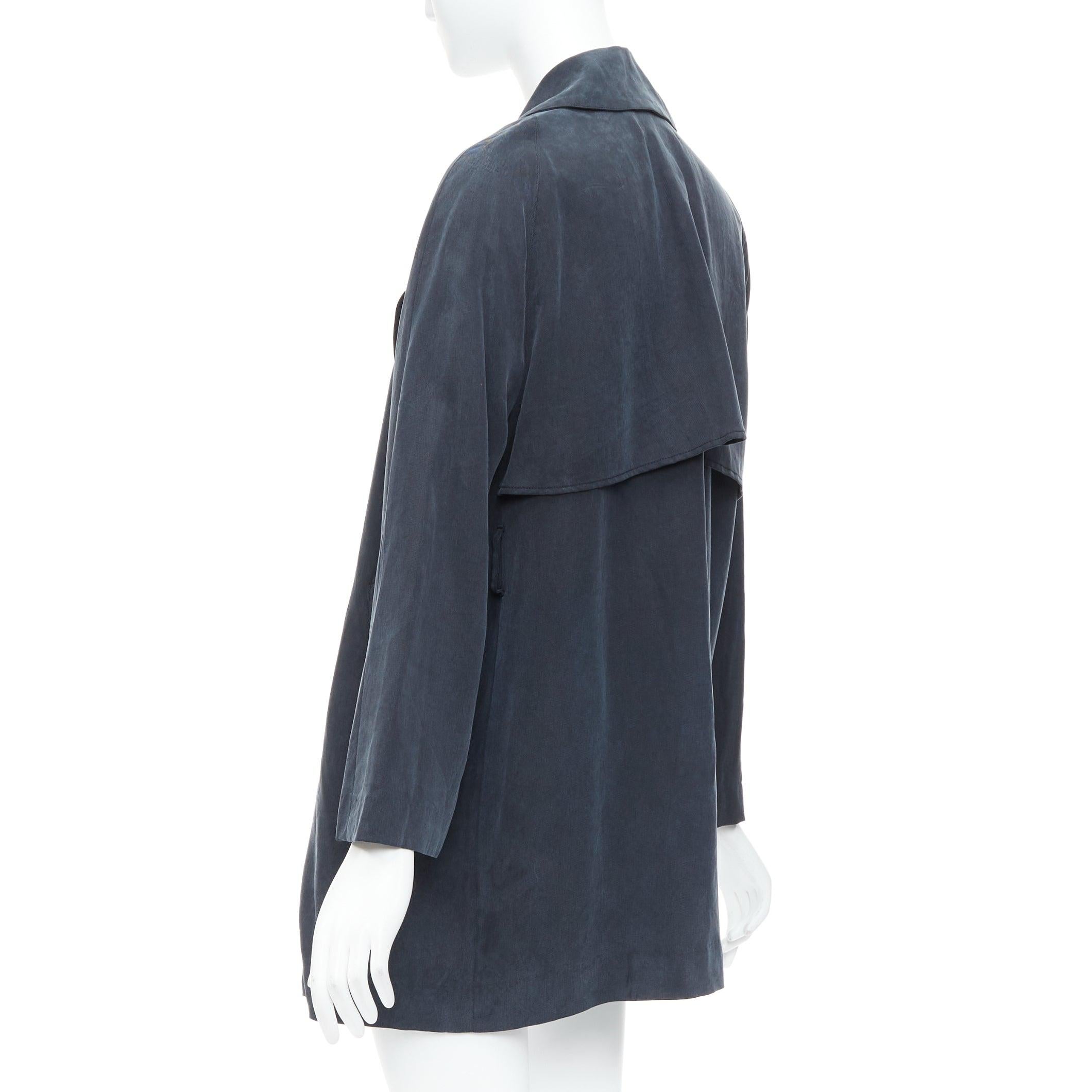 Cappotto drappeggiato con collo fluido in tencel grigio REFORMATION US0 XS in vendita 1