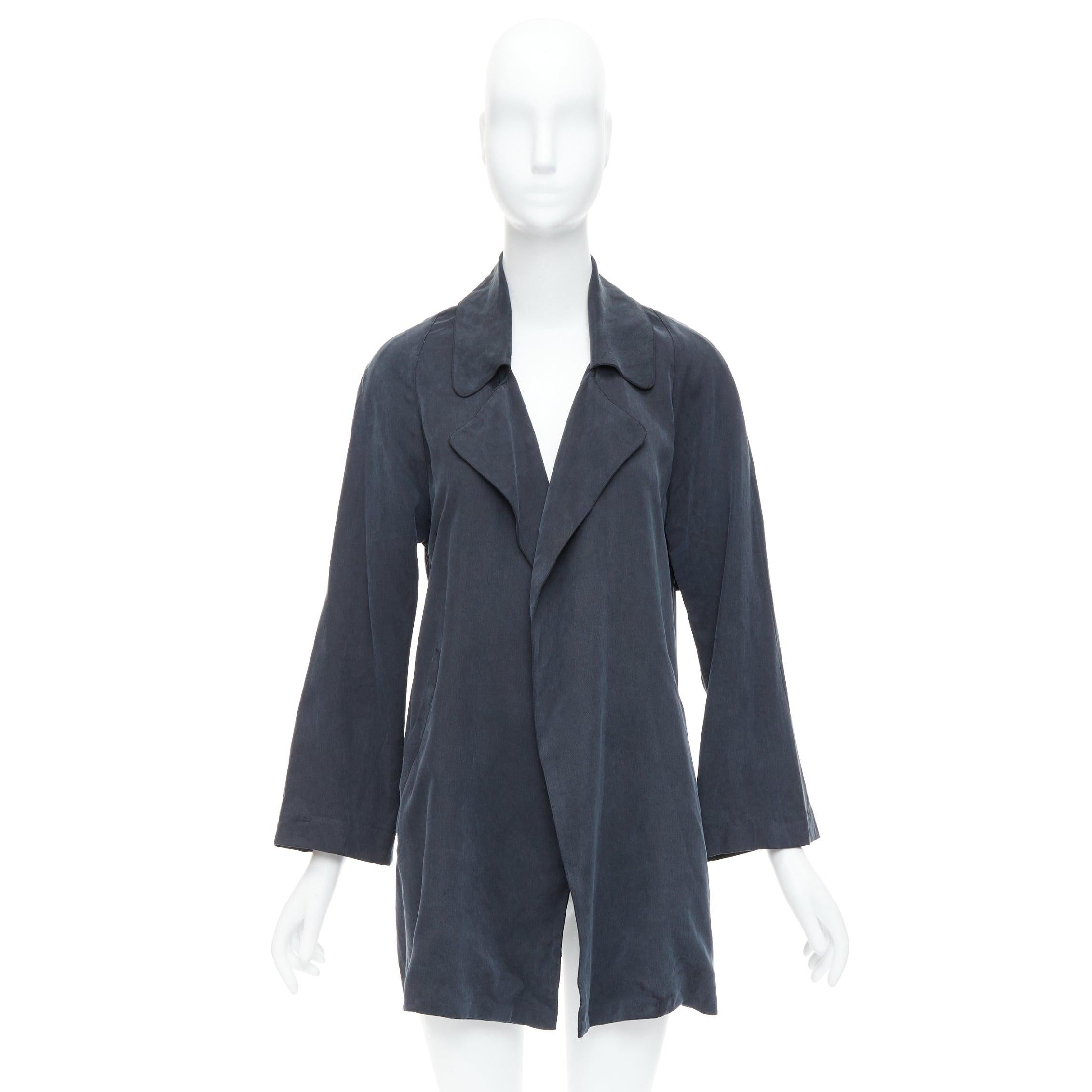 Cappotto drappeggiato con collo fluido in tencel grigio REFORMATION US0 XS in vendita 4