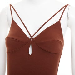 REFORMATION Lainey tencel blend spaghetti strap keyhole bodycon midi dress XS