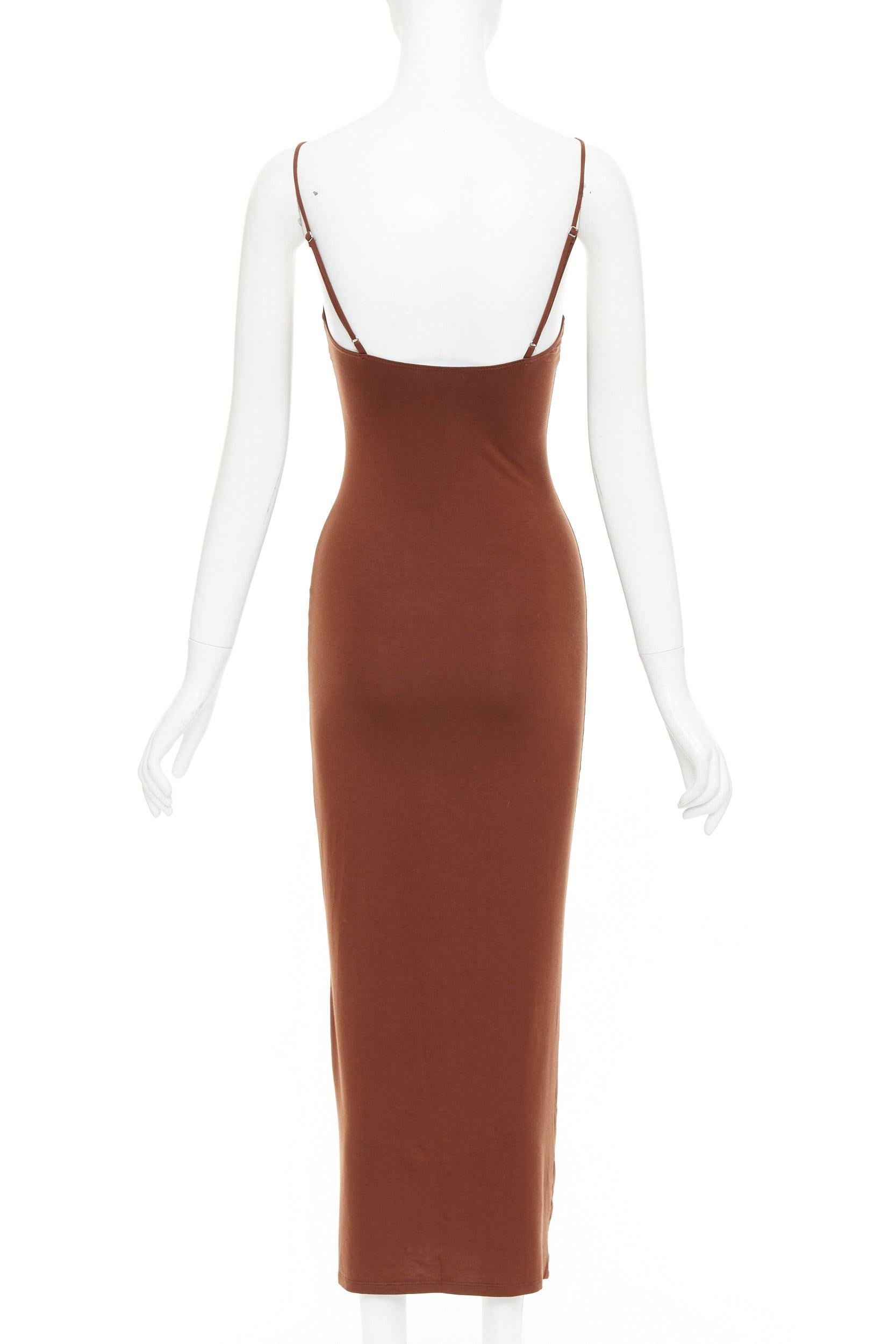Donna REFORMATION Lainey in misto tencel, abito midi con buco della serratura con spaghetti XS in vendita