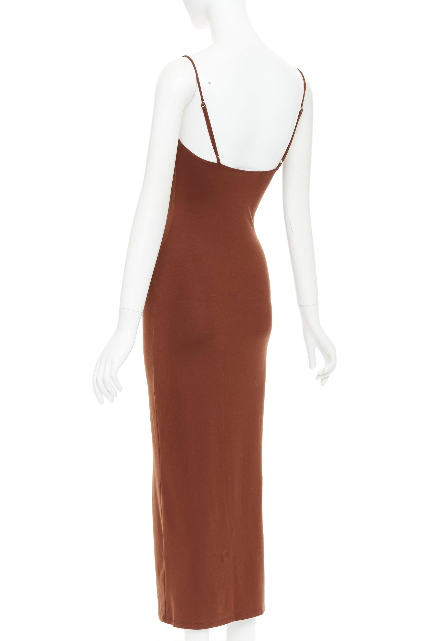 REFORMATION Lainey in misto tencel, abito midi con buco della serratura con spaghetti XS in vendita 1