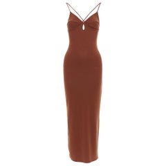 REFORMATION Lainey tencel blend spaghetti strap keyhole bodycon midi dress XS