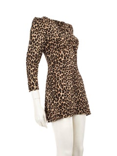 Reformation Leopard Print Long Sleeve Mini Dress Size M