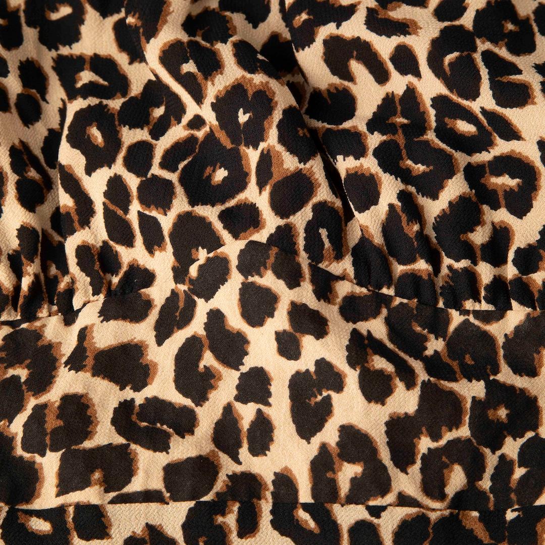 Reformation Leopard Print Long Sleeve Mini Dress Size M In Good Condition For Sale In London, GB