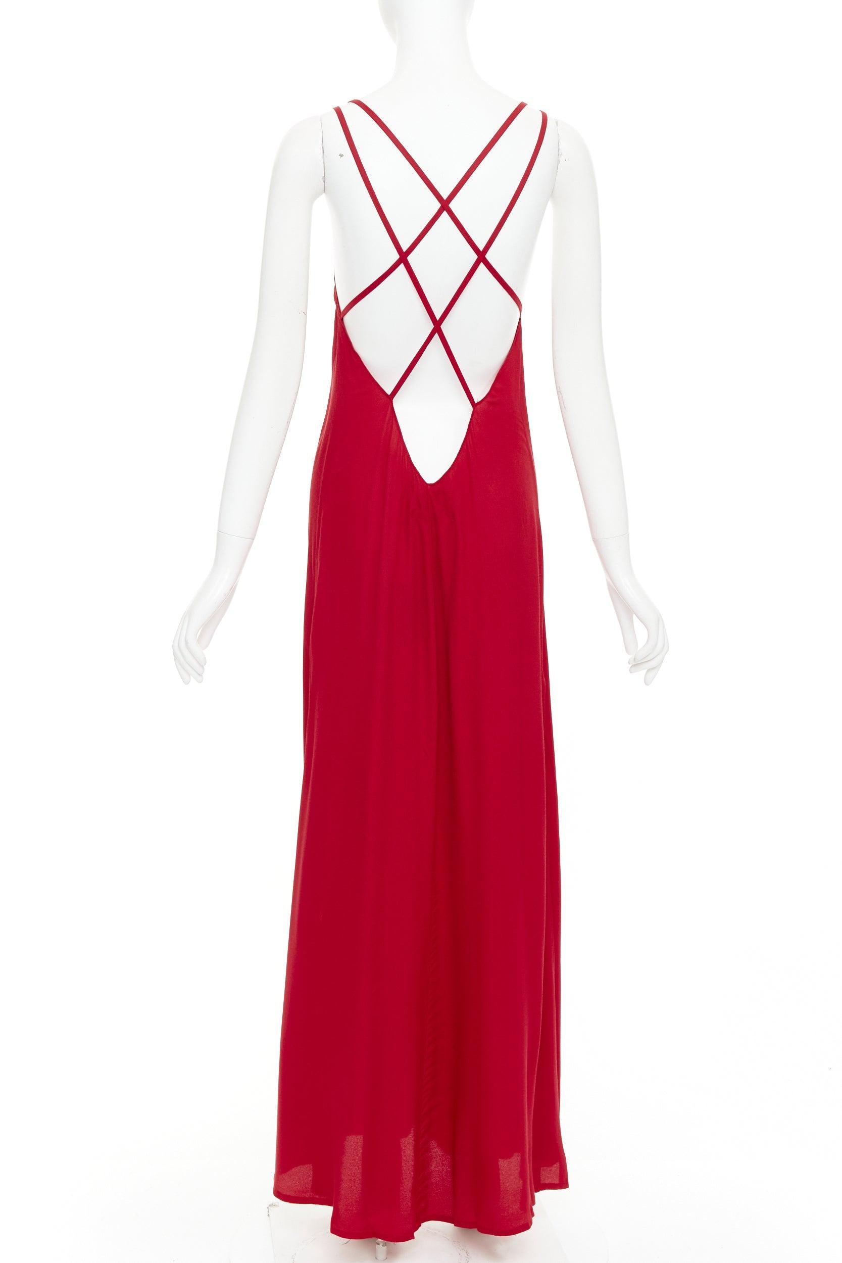 REFORMATION Miguel abito rosso ciliegia in misto viscosa con incrocio aperto sul retro XS
Riferimento: ECLO/A00228
Marchio: Riforma
Model: Miguel
Materiale: Viscosa, misto
Colore: rosso
Modello: Tinta unita
Chiusura: Slip On
Dettagli extra: Schiena