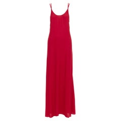 REFORMATION Miguel abito rosso ciliegia in misto viscosa con incrocio aperto sul retro XS