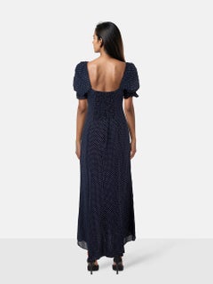 Reformation Navy Polkadot Gloria Dress Size S