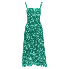 REFORMATION Nectarine green white floral print flowy midi dress US0 XS