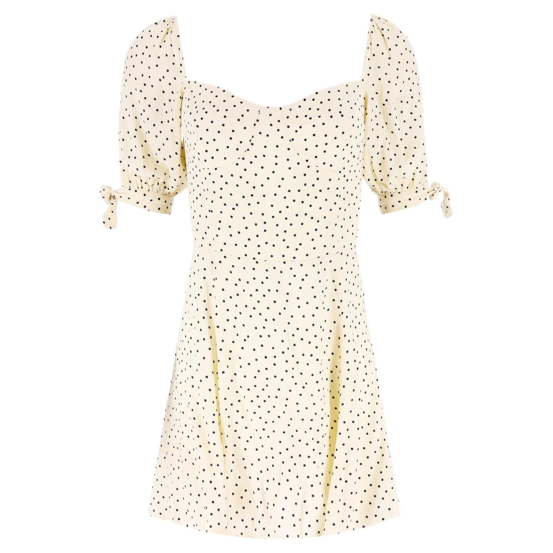 Reformation Polka-Dot Puff Sleeve Mini Dress For Sale