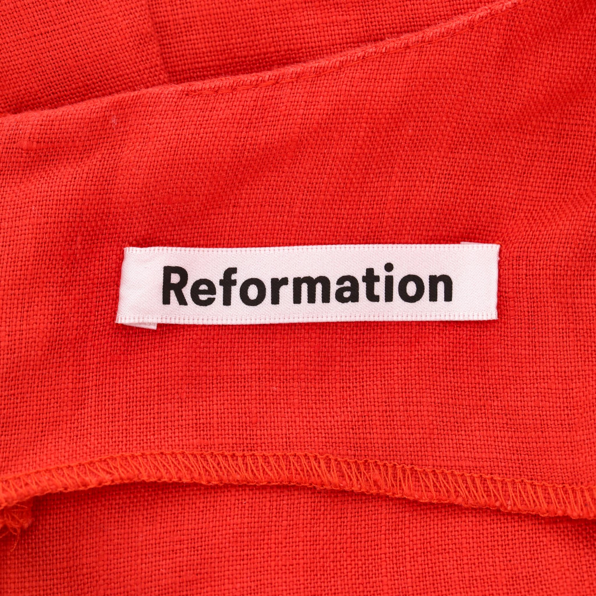 Reformation - Mini robe en lin à manches bouffantes Pour femmes en vente