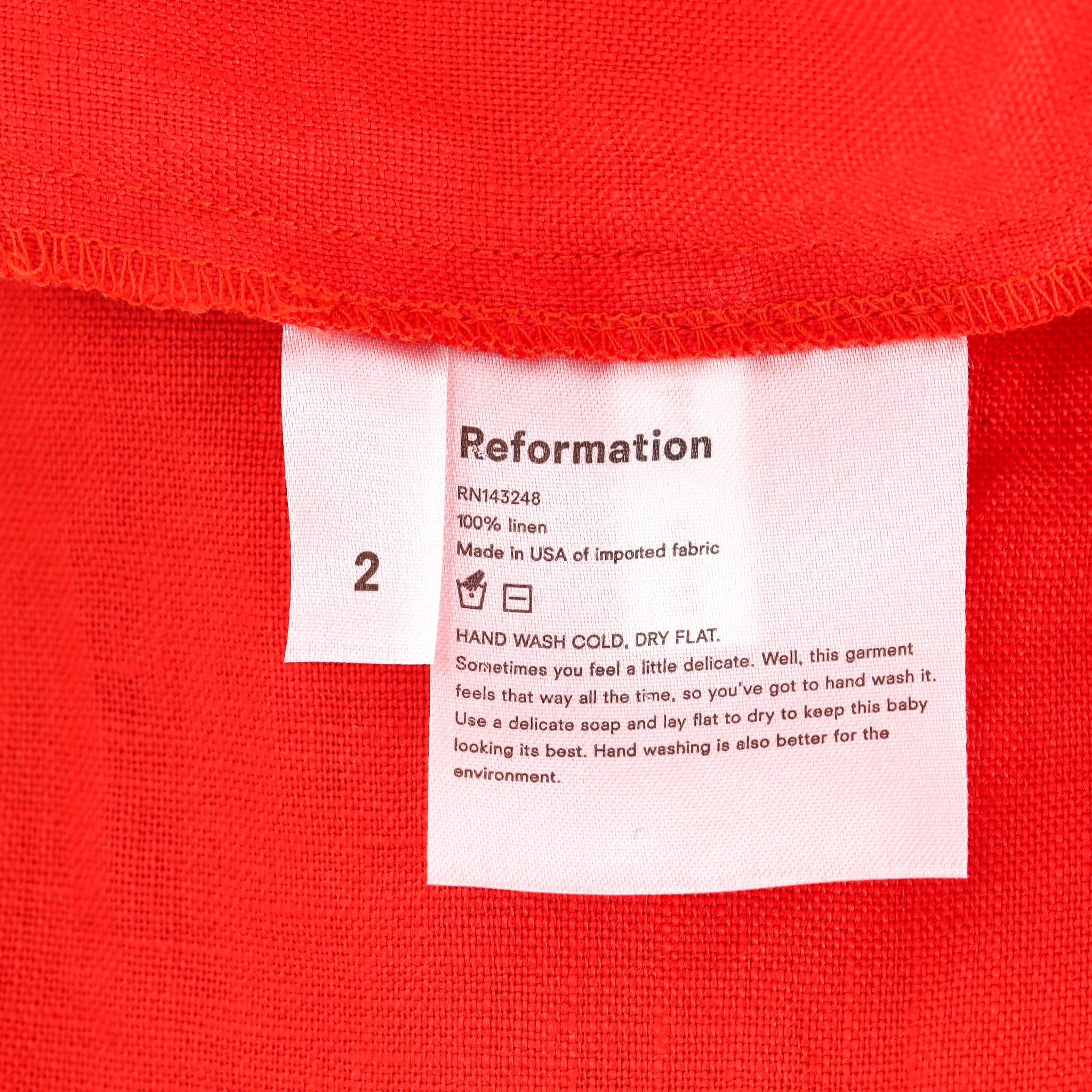 Reformation - Mini robe en lin à manches bouffantes en vente 1