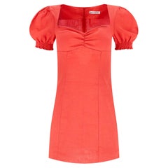 Reformation Puff Sleeve Mini Linen Dress