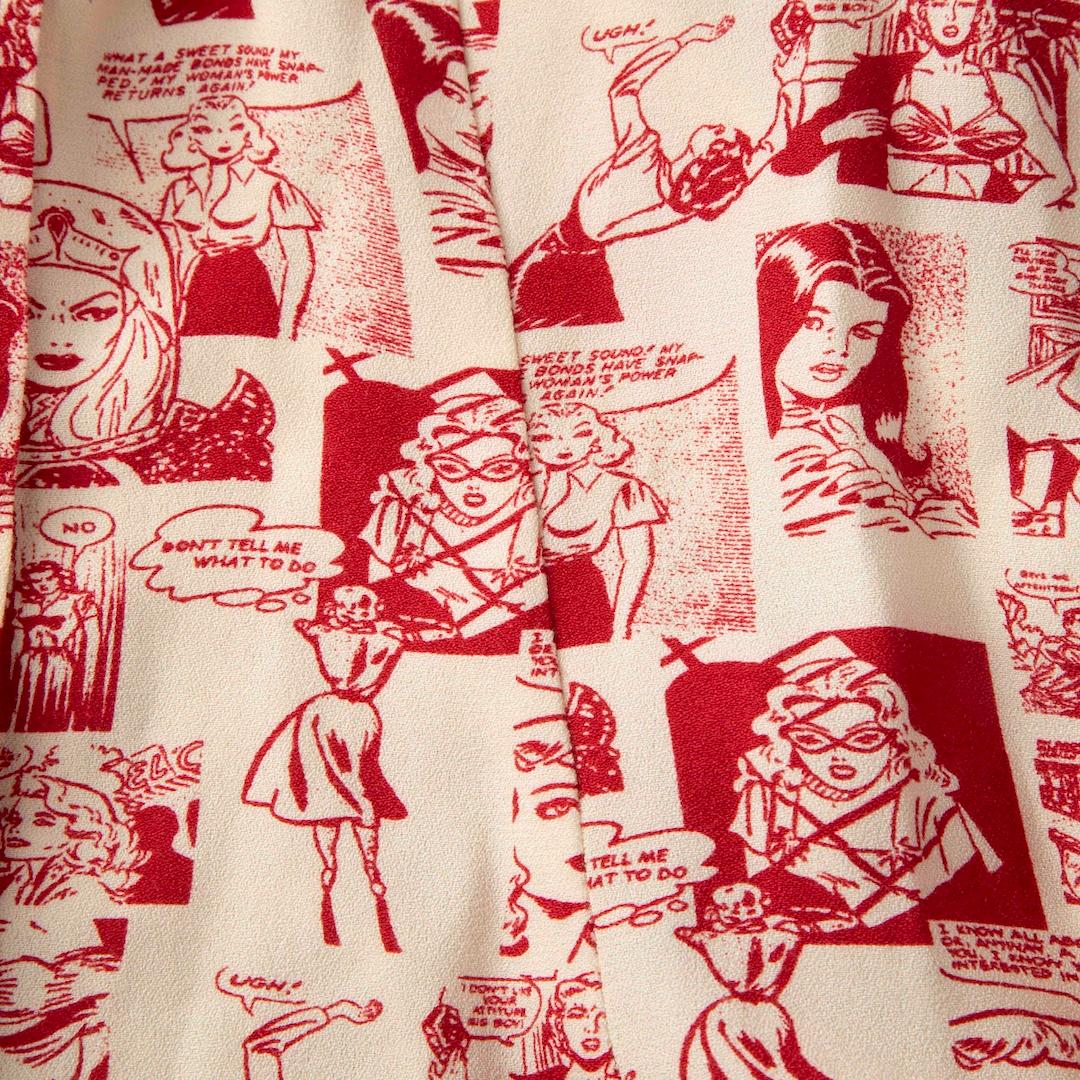 Reformation Red Cartoon Print Mini Dress Size M In New Condition In London, GB