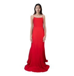 Reformation Red Lace Up Back Maxi Gown Size M