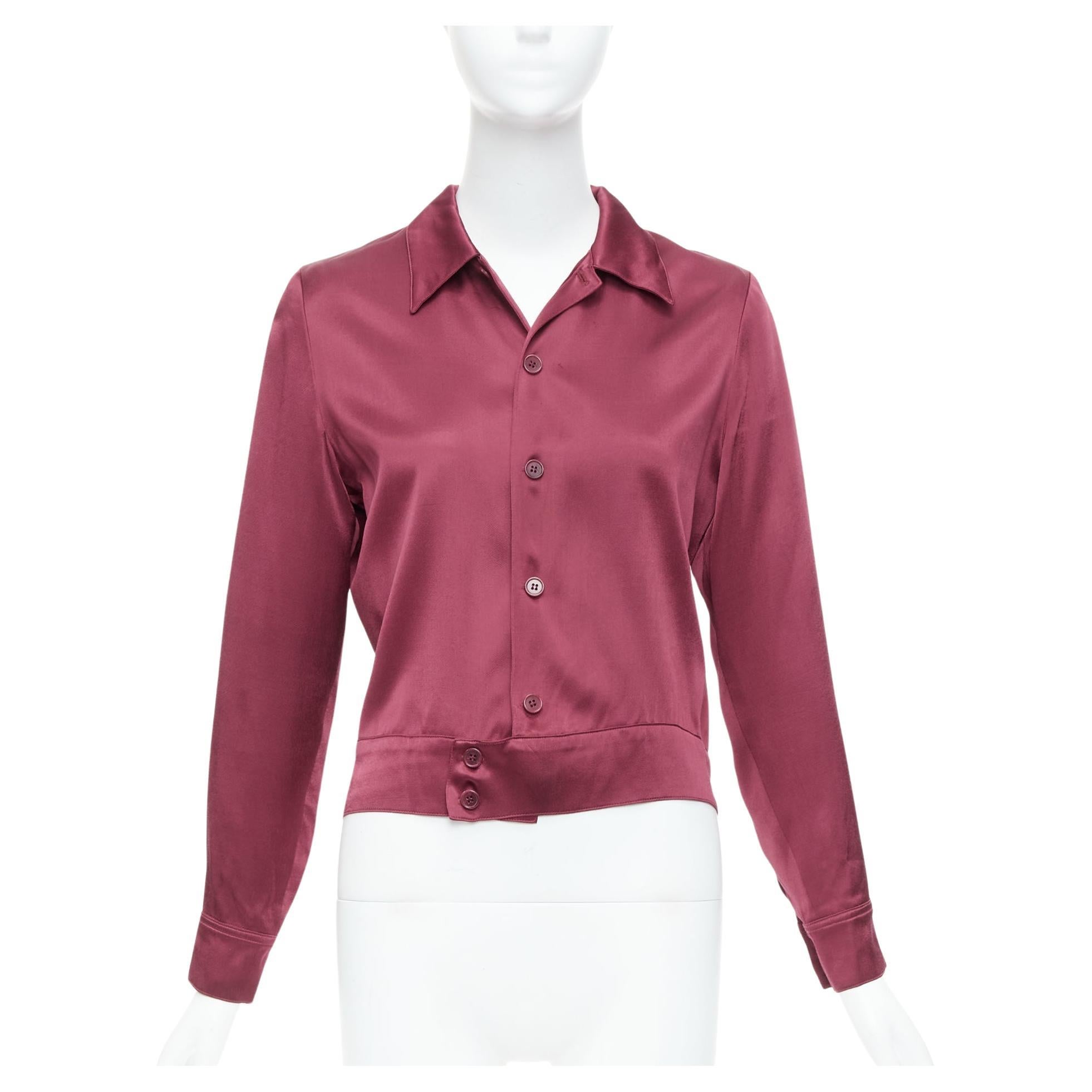 REFORMATION Rot Satin Not Your Baby Stickerei Ernte Jacke XS