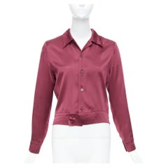 REFORMATION red satin Not Your Baby embroidery crop jacket XS