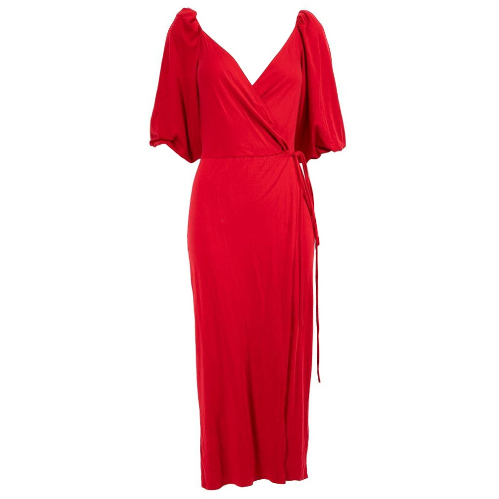 Robe midi enveloppante rouge Reformation, taille S