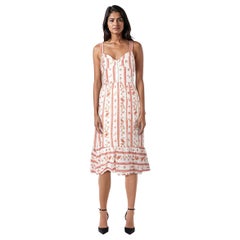 Reformation Red 
White Linen Floral Dolci Dress Size M