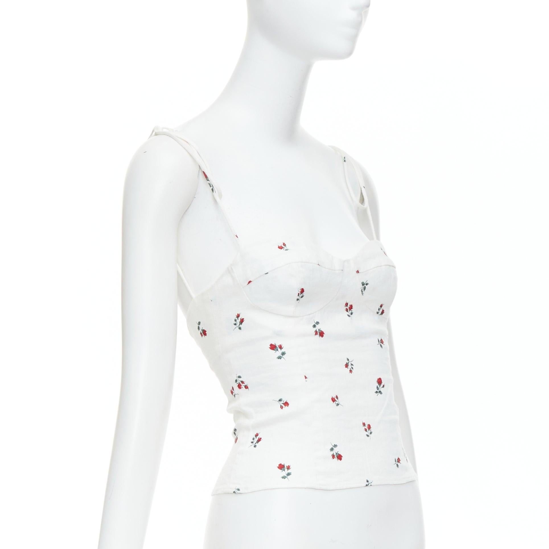 REFORMATION ensemble de 2 débardeurs en lin à carreaux verts imprimés roses taille US0 XS en vente 2