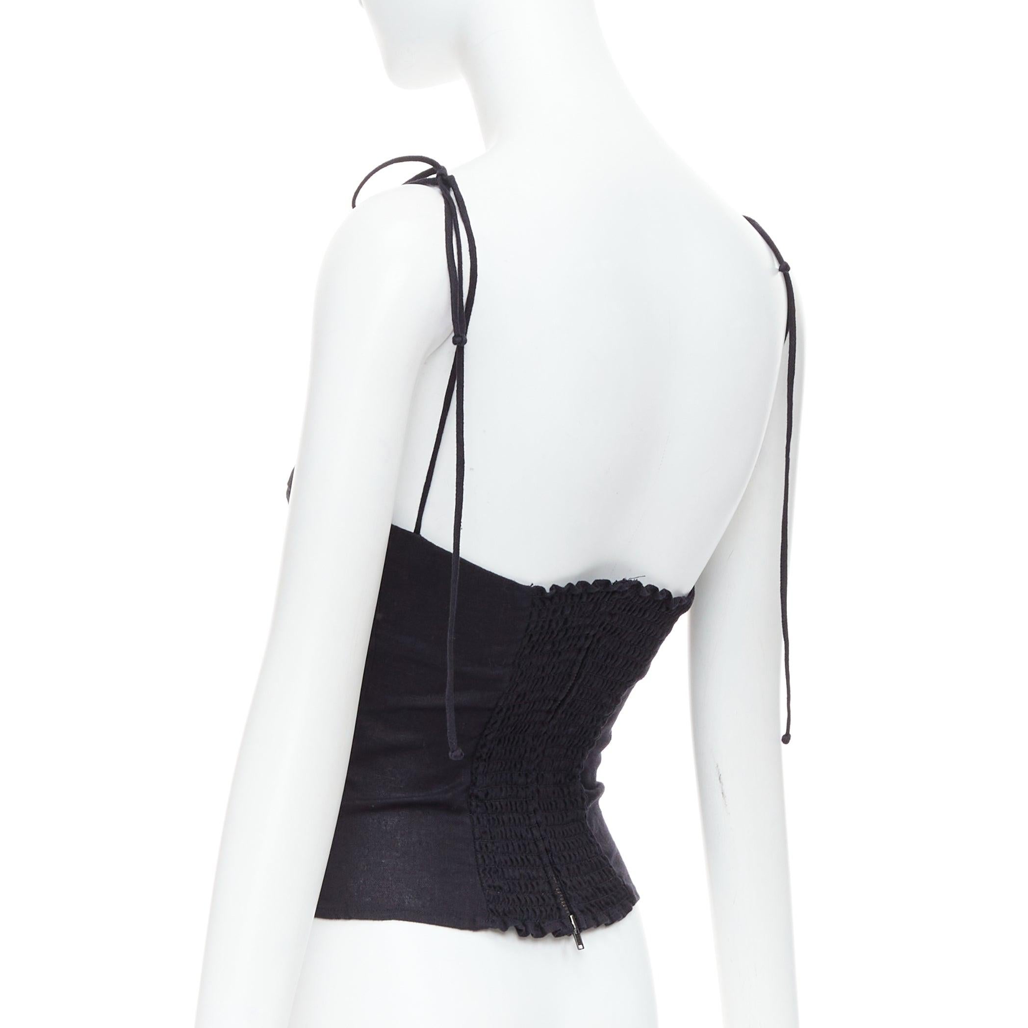 Donna RIFORMA Set di 3 top in lino a cuore US0 drappeggiato cami XS increspato US2 S in vendita