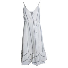 Reformation, striped ruffled linnen midi dress