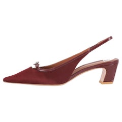 Reformation Suede Slingback Heels With A Crystal Buckle