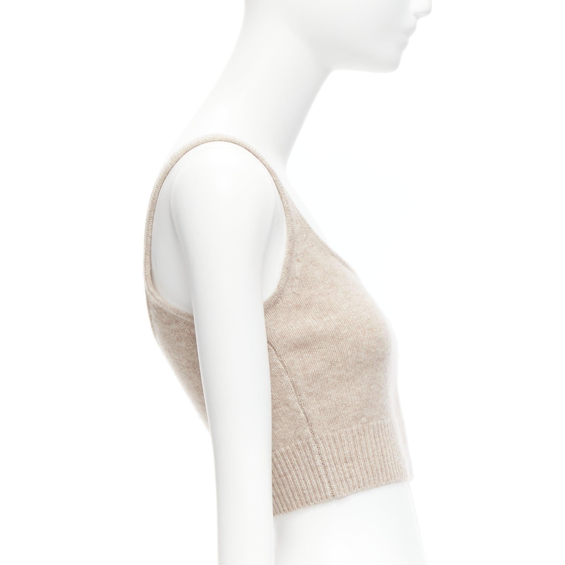REFORMATION Varenne 100% recycled cashmere scoop neck cropped tank top XS In Excellent Condition For Sale In Hong Kong, NT