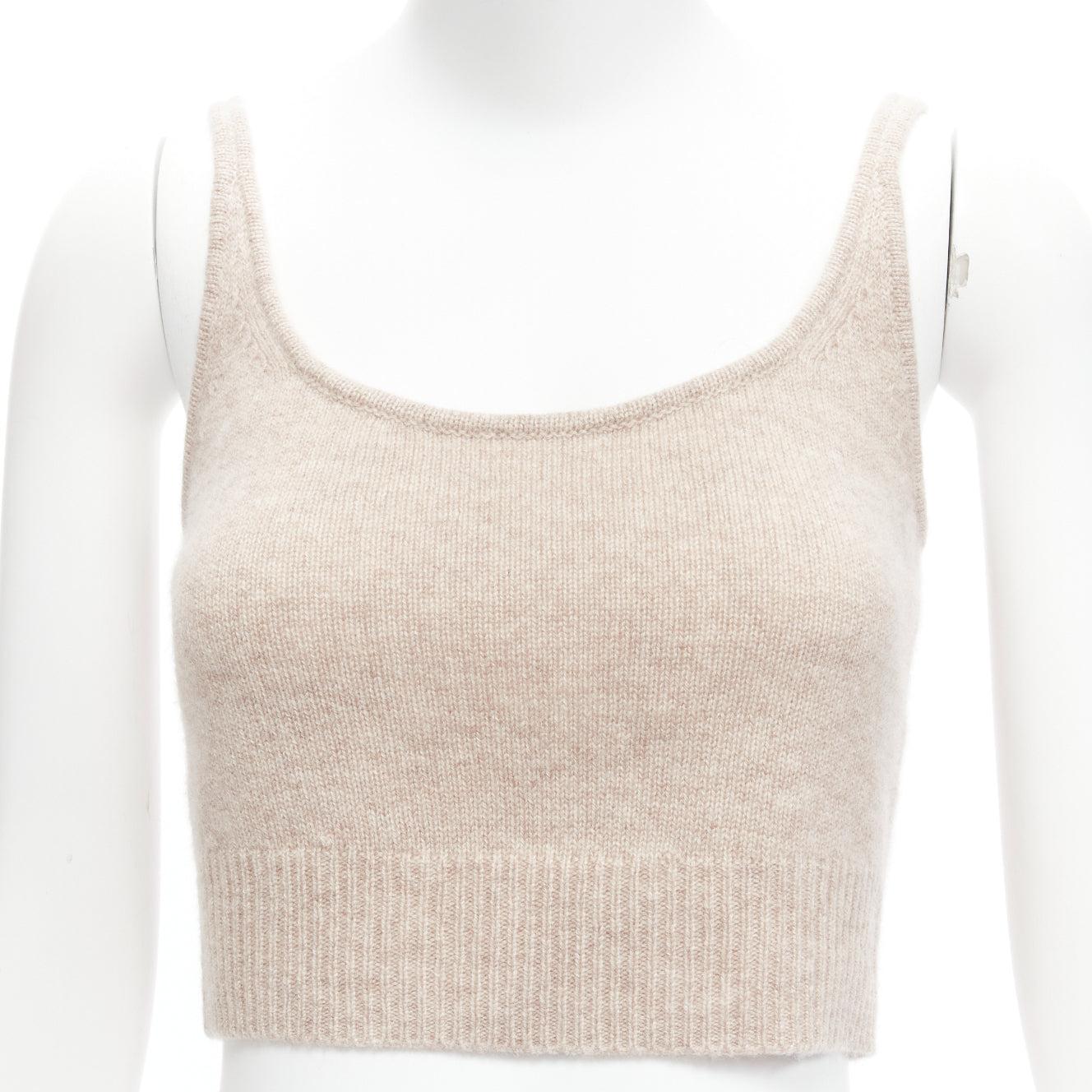 REFORMATION Varenne 100% recycled cashmere scoop neck cropped tank top XS For Sale 2