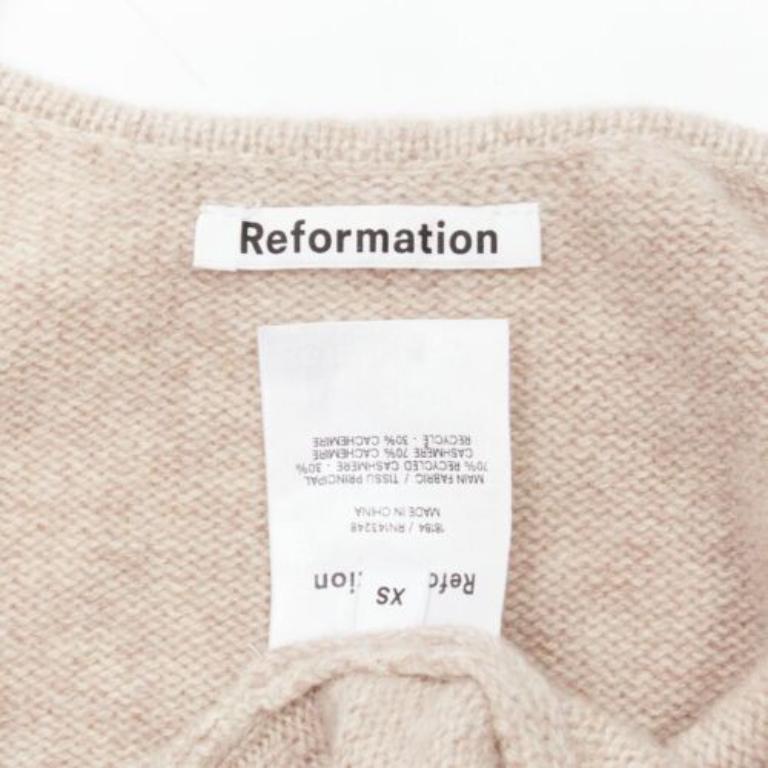 REFORMATION Varenne Débardeur à encolure dégagée en cachemire 100% recyclé XS en vente 3