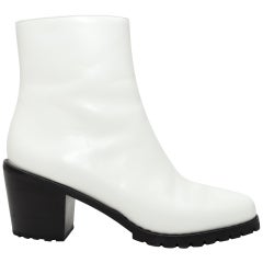 Reformation White Leather Ankle Boots