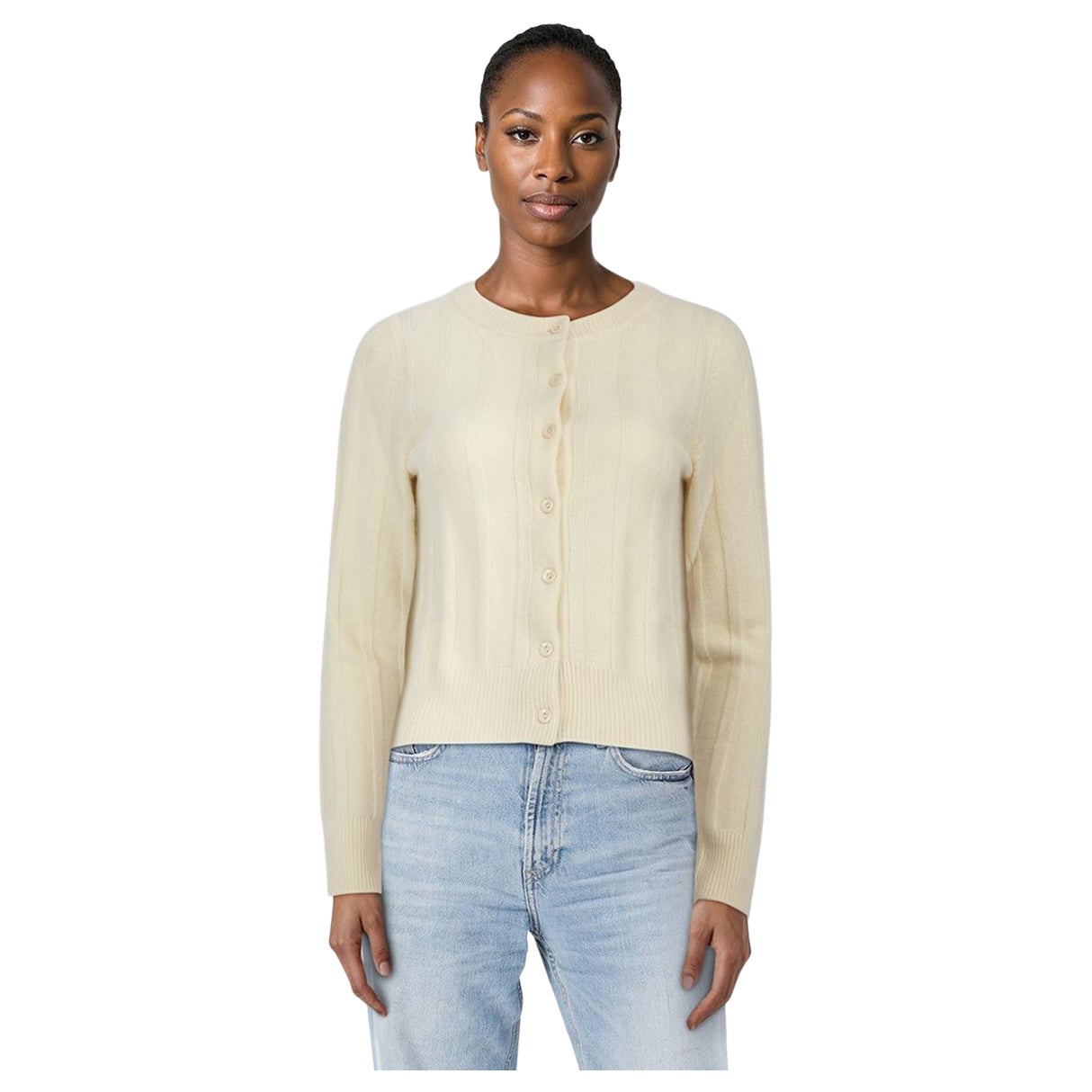 Reformation White Wool Knit Cardigan Size XS