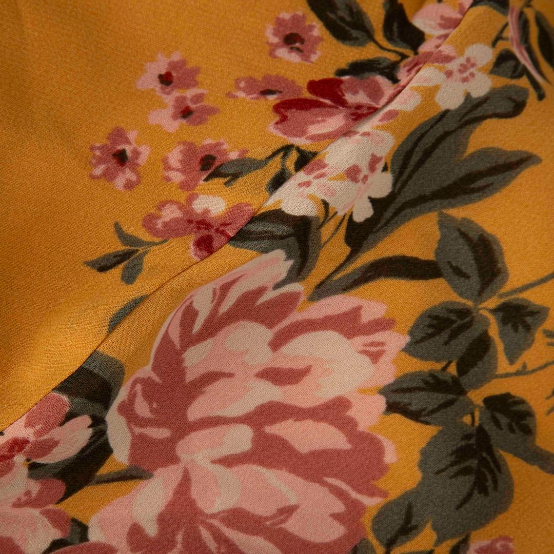 Women's Reformation Yellow Floral Print Midi Dress Size XL