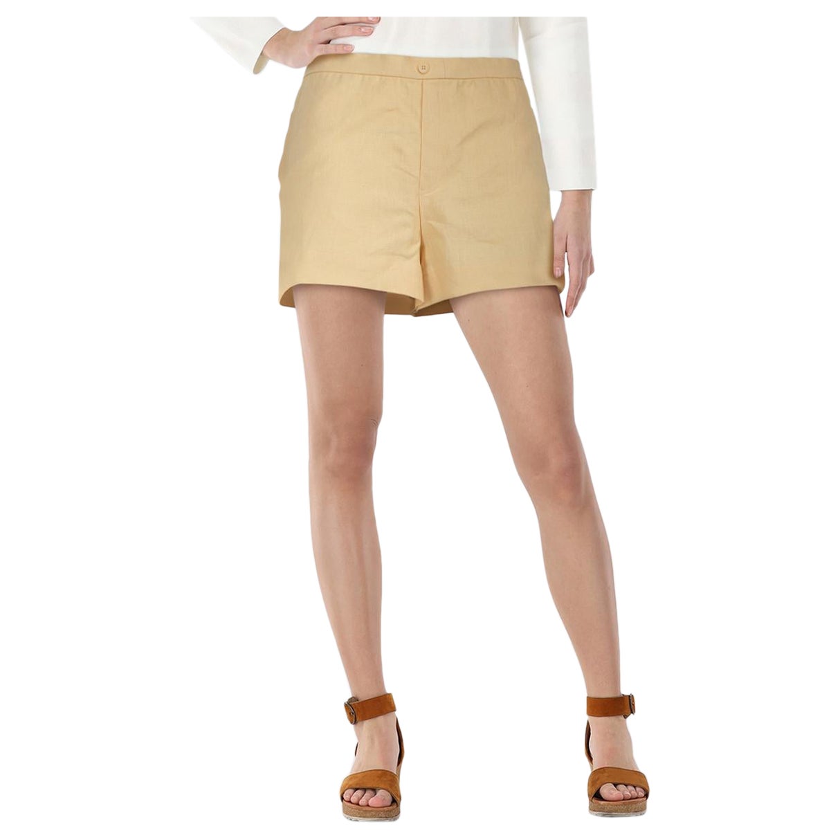 Mini short en lin jaune Reformation Taille S
