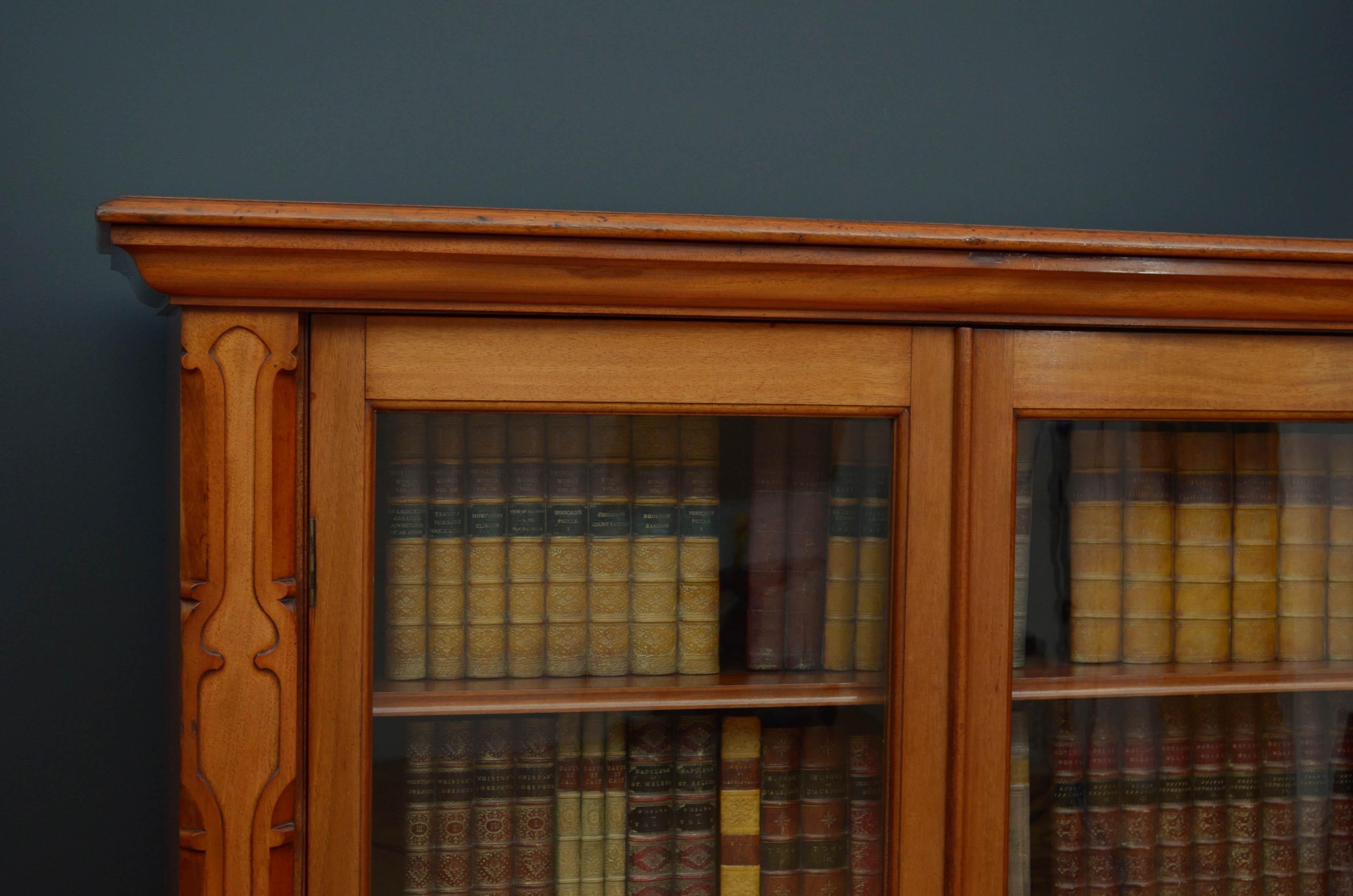 Reformed Gothic Mahogany Bookcase In Good Condition For Sale In Whaley Bridge, GB
