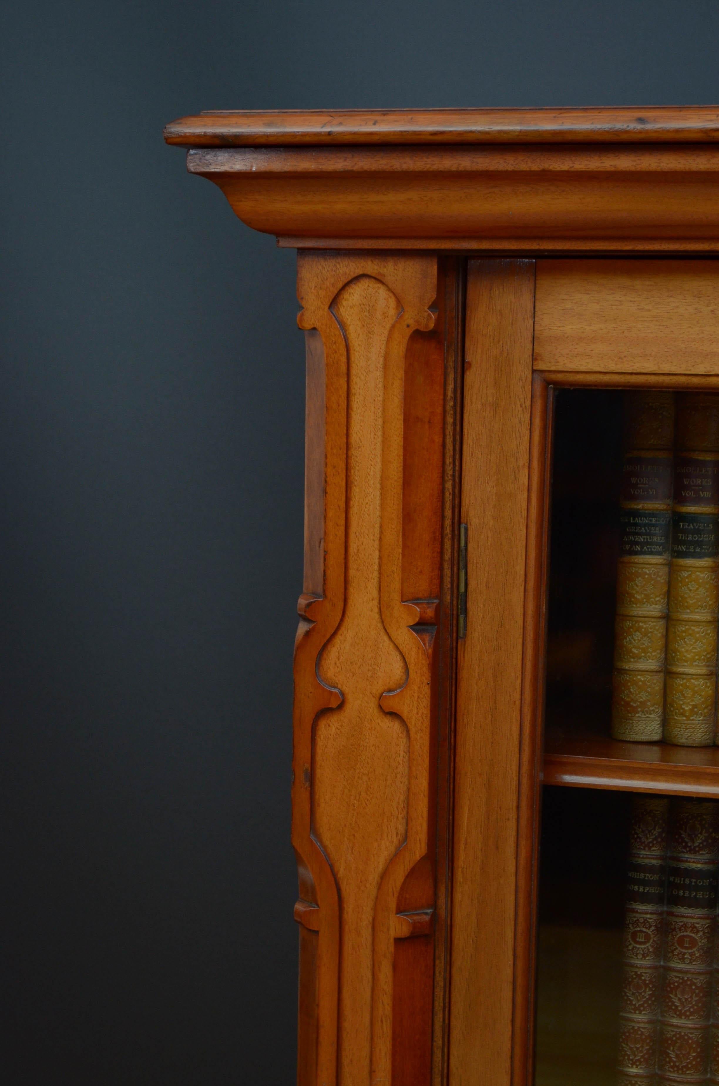 19th Century Reformed Gothic Mahogany Bookcase For Sale