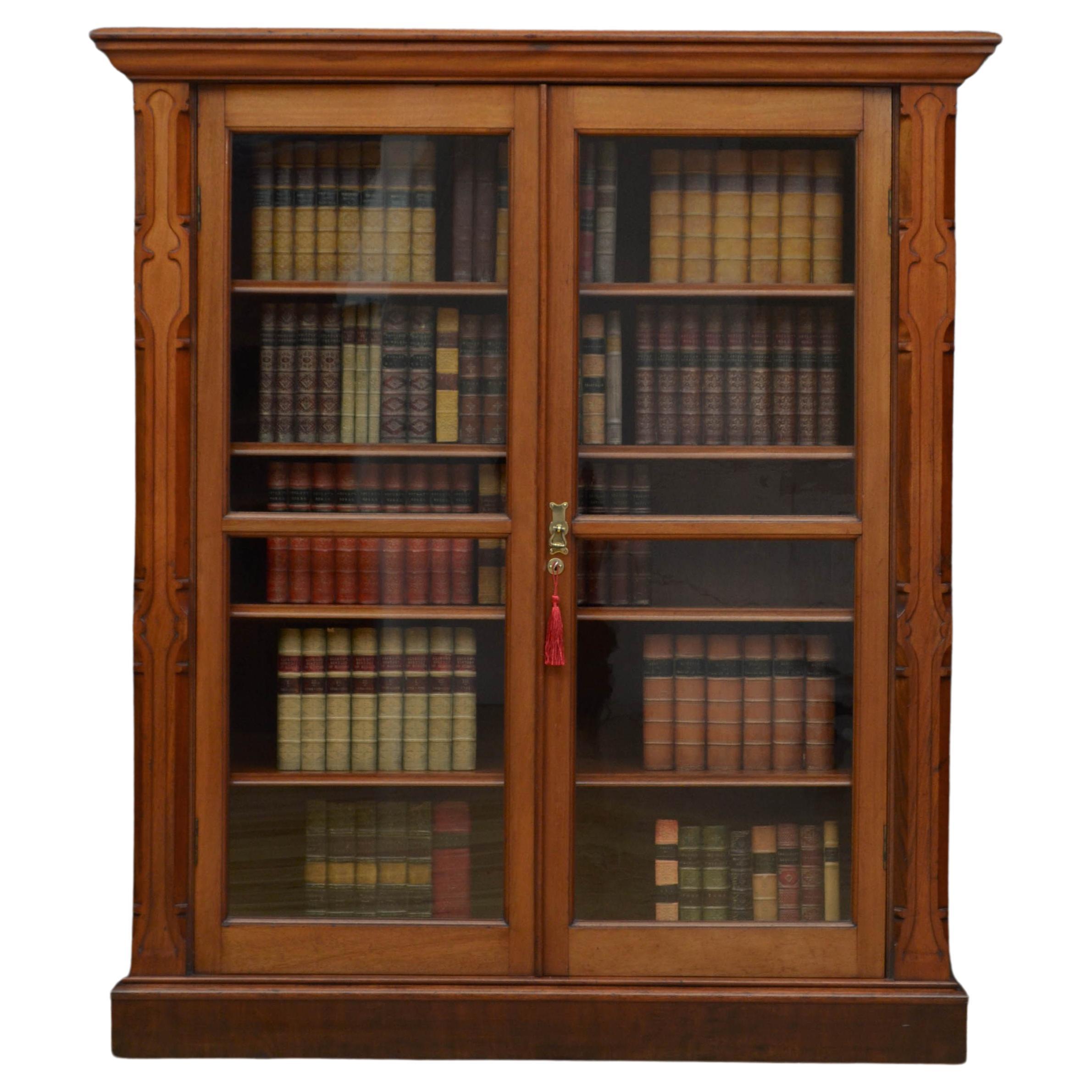 Reformed Gothic Mahogany Bookcase For Sale