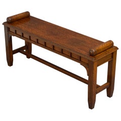Reformed Gothic Oak Hall Bench