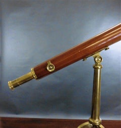 Refracting Mahogany Telescope Signed Watkins, Charing Cross