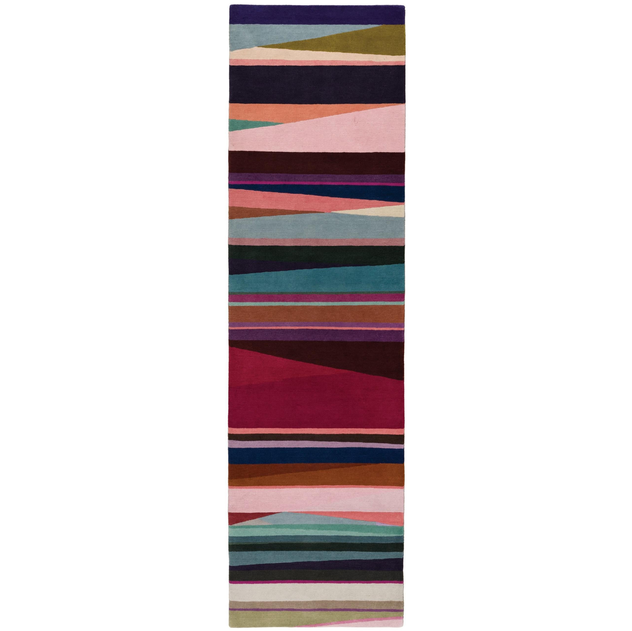 Refraction Bright Hand-Knotted Floor Runner in Wool by Paul Smith