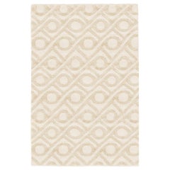 Tapis à tissage personnalisable de formes audacieuses et rafraîchissantes en crème Extra Large