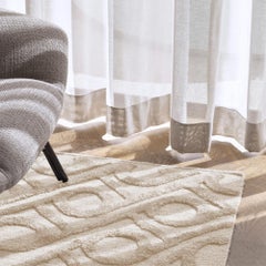 Refreshingly Bold Customizable Shapes Weave Rug in Cream Small