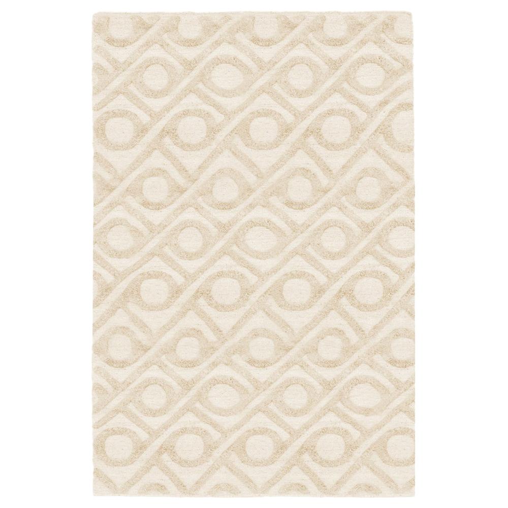 Refreshingly Bold Customizable Shapes Weave Rug in Cream Small For Sale