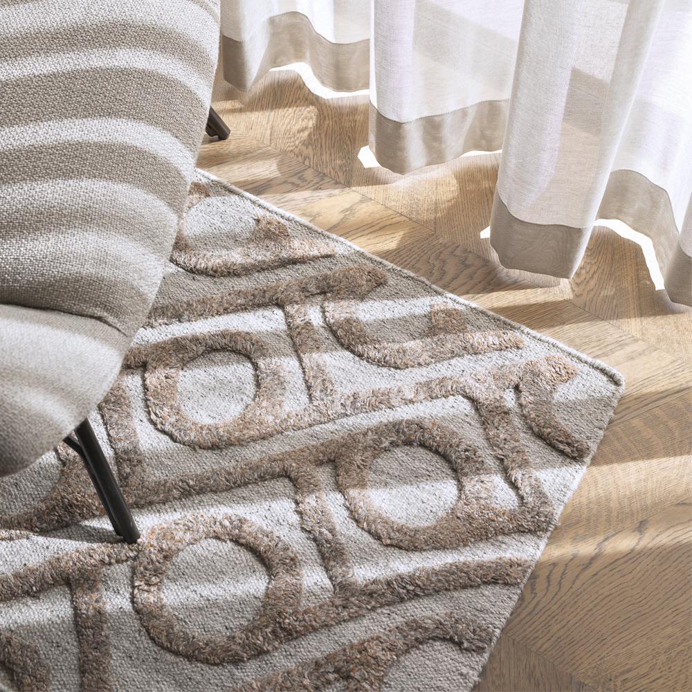 Art Deco Refreshingly Bold Customizable Shapes Weave Rug in Flint Small